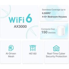 TP-Link Deco X50 (3-pack) Dual-band (2.4 GHz / 5 GHz) Wi-Fi 6 (802.11ax) Wit Intern